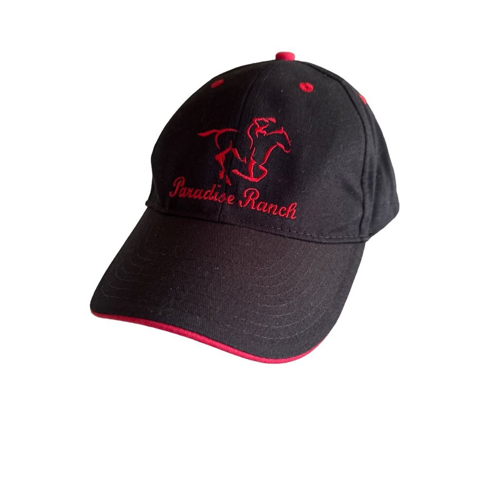 Paradise Ranch Black & Red Adjustable Baseball Cap By Hit Wear